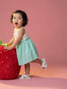 Nautinati Girls' 100% Cotton All-over Strawberry Print Fit & Flare Dress with Gathered Waistline