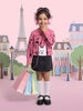 Nautinati Girls Relaxed Fit Pink Cats Round Neck Full Sleeves Sweater