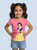 Nautinati Girls' 100% Cotton Crew Neck Disney Snow White Placement Print T-shirt