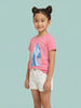 Nautinati Girls' 100% Cotton Crew Neck Disney Frozen Elsa Placement Print T-shirt