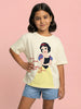 Nautinati Girls' Cotton Disney Snow White Printed T-shirt