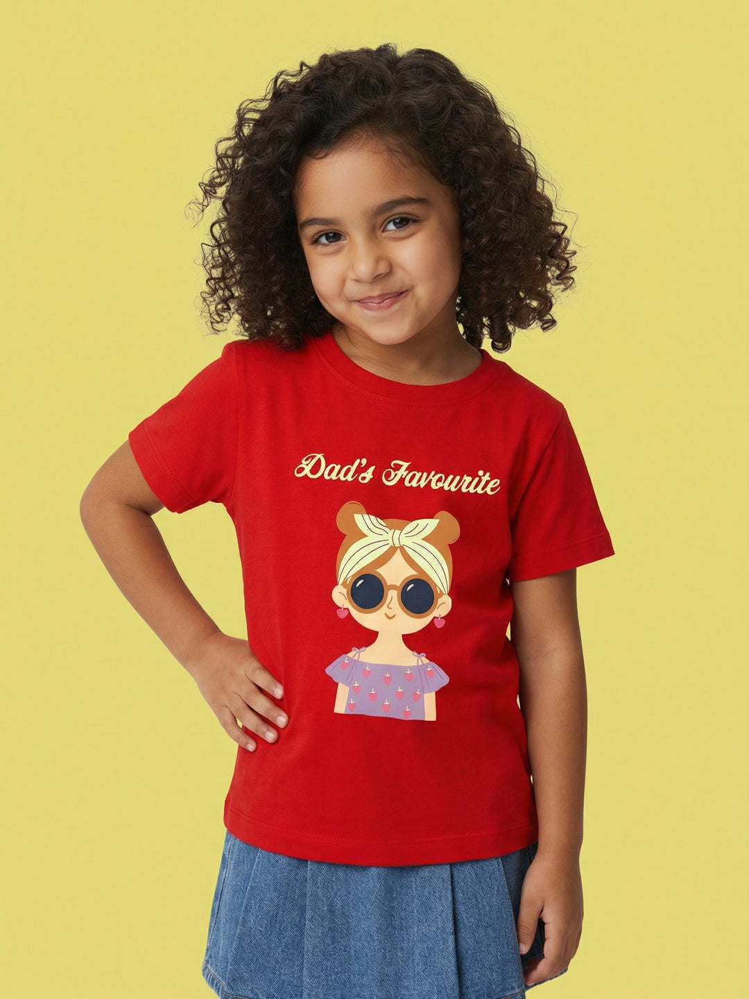 Nautinati Girls' 100% Cotton Pack of 2 Graphic Printed T-shirts