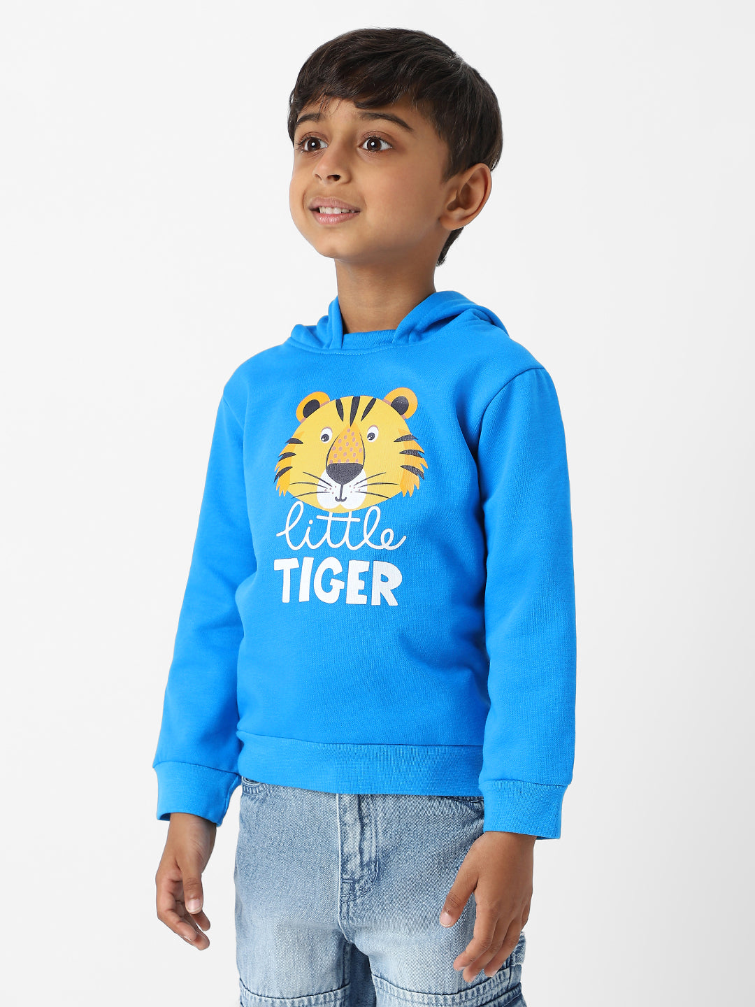 Nautinati Boys' Fleece Tiger Printed Hooded Sweatshirt