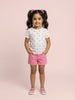 Nautinati Girls' 100% Cotton Pack of 2 Graphic & All-over Floral Print Crew Neck T-shirts