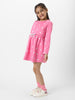 Nautinati Girls Fleece Polka Dot Print Bow Belted Dress