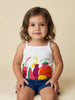 Nautinati Baby Girls Cotton Summer Fruit Printed Regular Fit Square Neck Camisole Top and Shorts Clothing Set