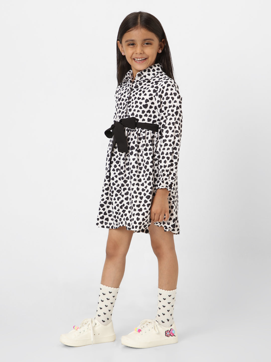 Nautinati Girls' Printed Full Sleeve Dress