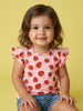 Nautinati Baby Girls' 100% Cotton Pack of 2 Graphic & All-over Print Tops