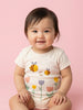 Nautinati Baby Girls' 100% Interlock Cotton Pack of 2 Tropical Print Bodysuits with Cute Frill Details