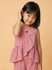 Nautinati Girls' Cotton Chequered Christmas Top and Trousers Co-ord Set