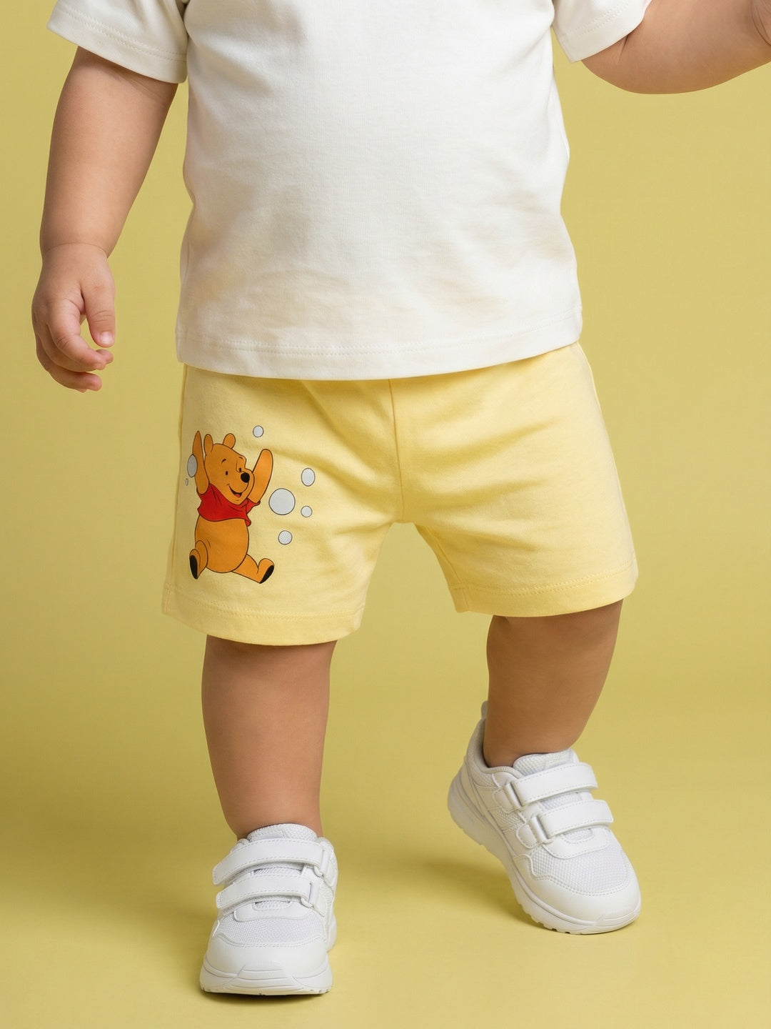 Nautinati Baby Boys' 100% Cotton Pack of 2 Disney Winnie the Pooh Placement Print Shorts