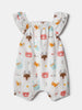 Nautinati White Printed Romper for Girls