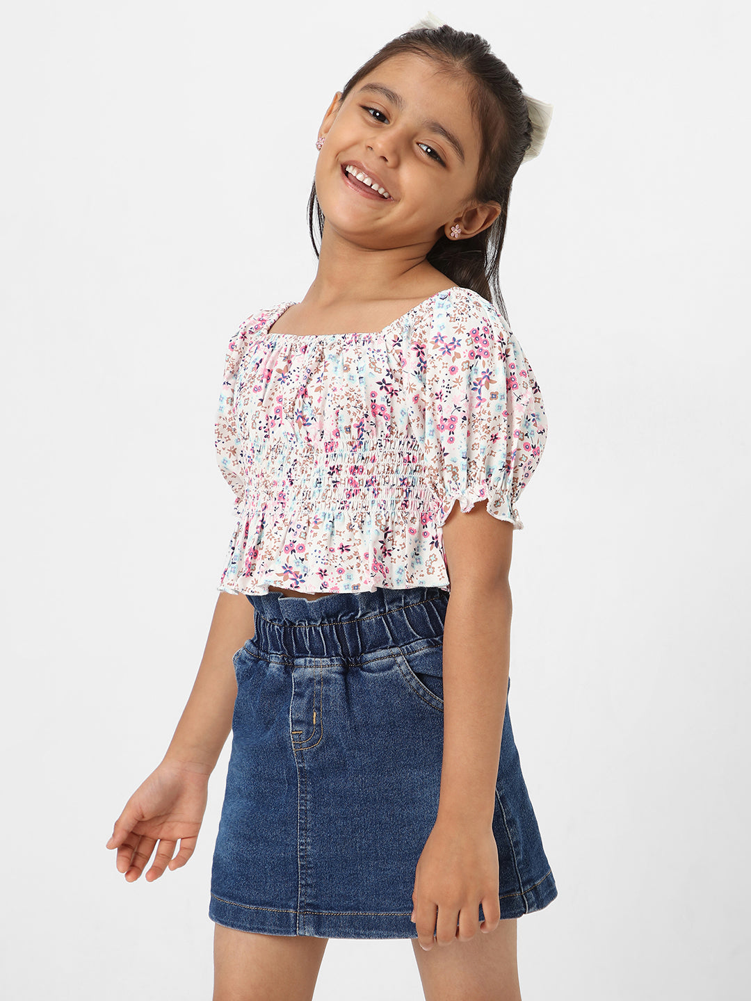 Nautinati Girls' Printed Cropped Top