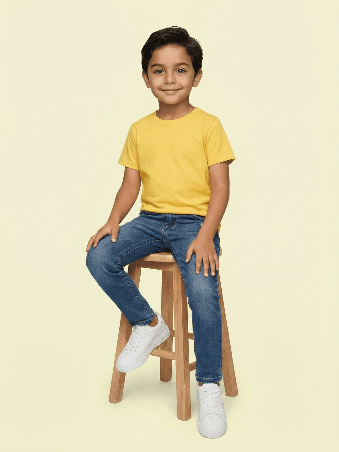 Nautinati Boys' 100% Cotton Pack of 2 Solid Essentials Crew Neck T-shirts