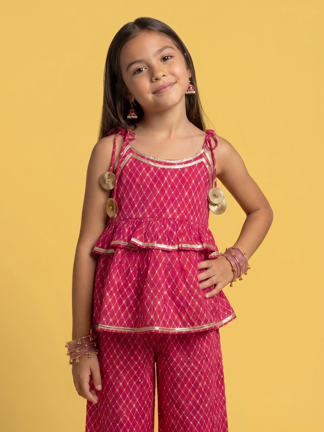 Nautinati Girls' Cotton Ethnic Festive Set | Age 2-10 Years