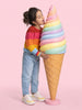 Nautinati Girls Relaxed Fit Rainbow Striped Chunky Knit Sweater