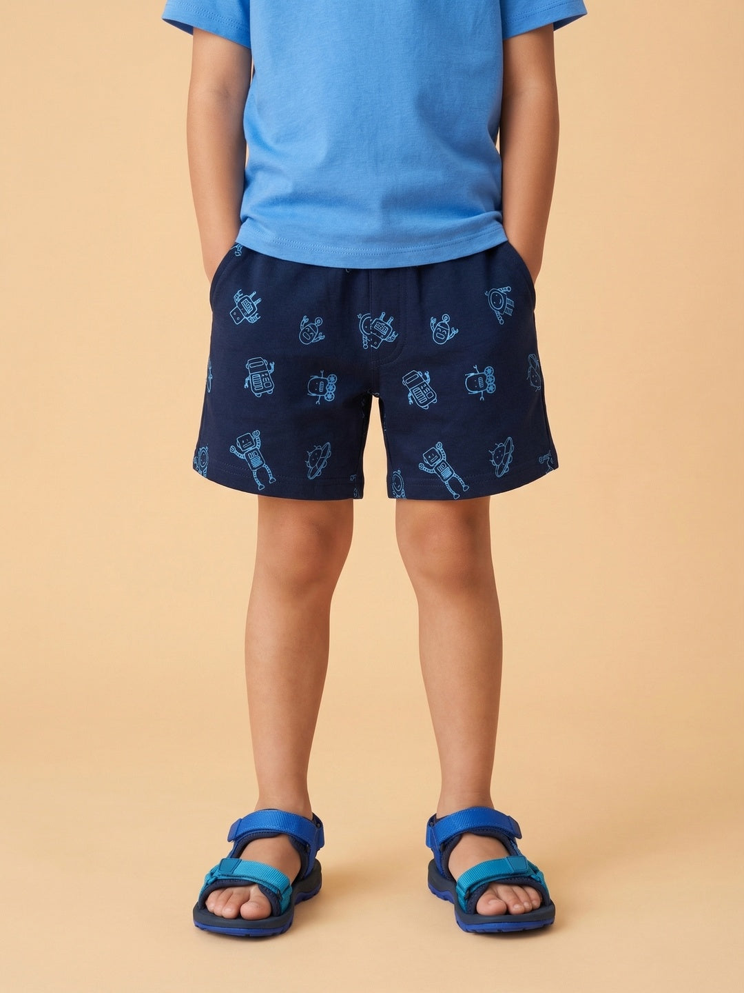 Nautinati Boys’ 100% Cotton Pack of 2 Gaming-theme All-over Print Lounge Shorts