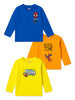 Nautinati Pack Of 3 Orange, Yellow & Blue Cotton Spiderman T-Shirts For Boys