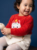 Nautinati Baby Girls Puppy Knit Relaxed Fit Pom Pom Sweater