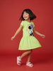 Nautinati Girls' 100% Cotton Disney Minnie Mouse Placement Print A-line Dress