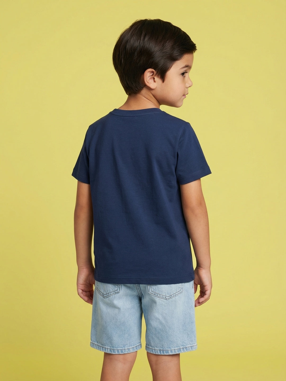 Nautinati Boys' 100% Cotton Crew Neck Disney Mickey Mouse Placement Print T-shirt