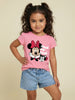 Nautinati Girls' 100% Cotton Crew Neck Disney Minnie Mouse & Figaro Printed T-shirt