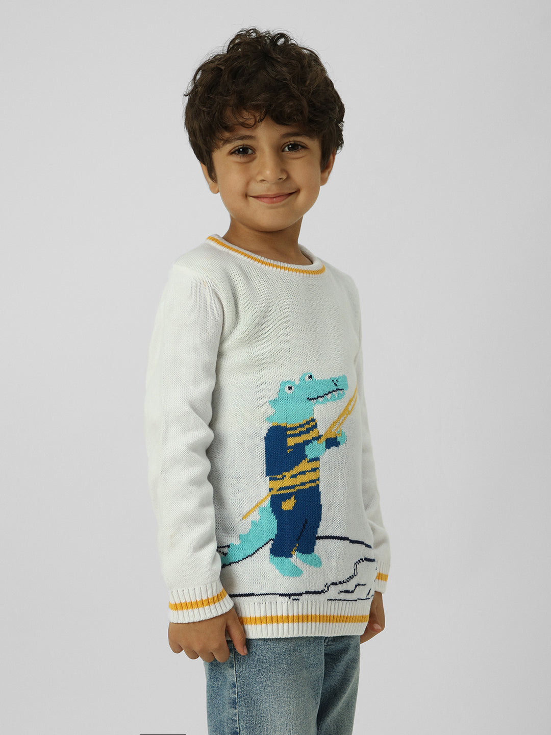 Boys Animal-Themed Jacquard Sweatshirt