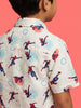 Nautinati Boys Spiderman Printed Regular Fit Resort collar shirt and Shorts Set