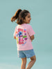 Nautinati Girls' 100% Cotton Disney Lilo & Stitch Front & Back Graphic Oversized T-shirt