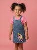 Nautinati Girls Unicorn Printed Regular Fit Pinafore Co-ord Set