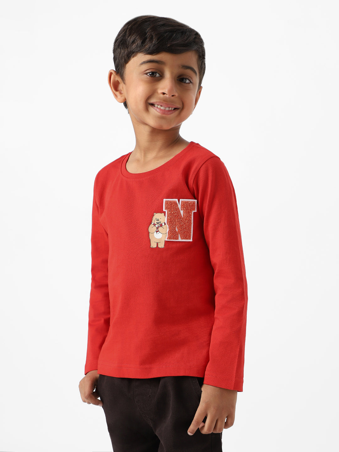 Nautinati Boys' Cotton T-shirt With Badge Detailing