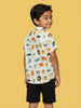 Nautinati Boys' 100% Cotton Tropical All-over Print  Oversized Resort Shirt