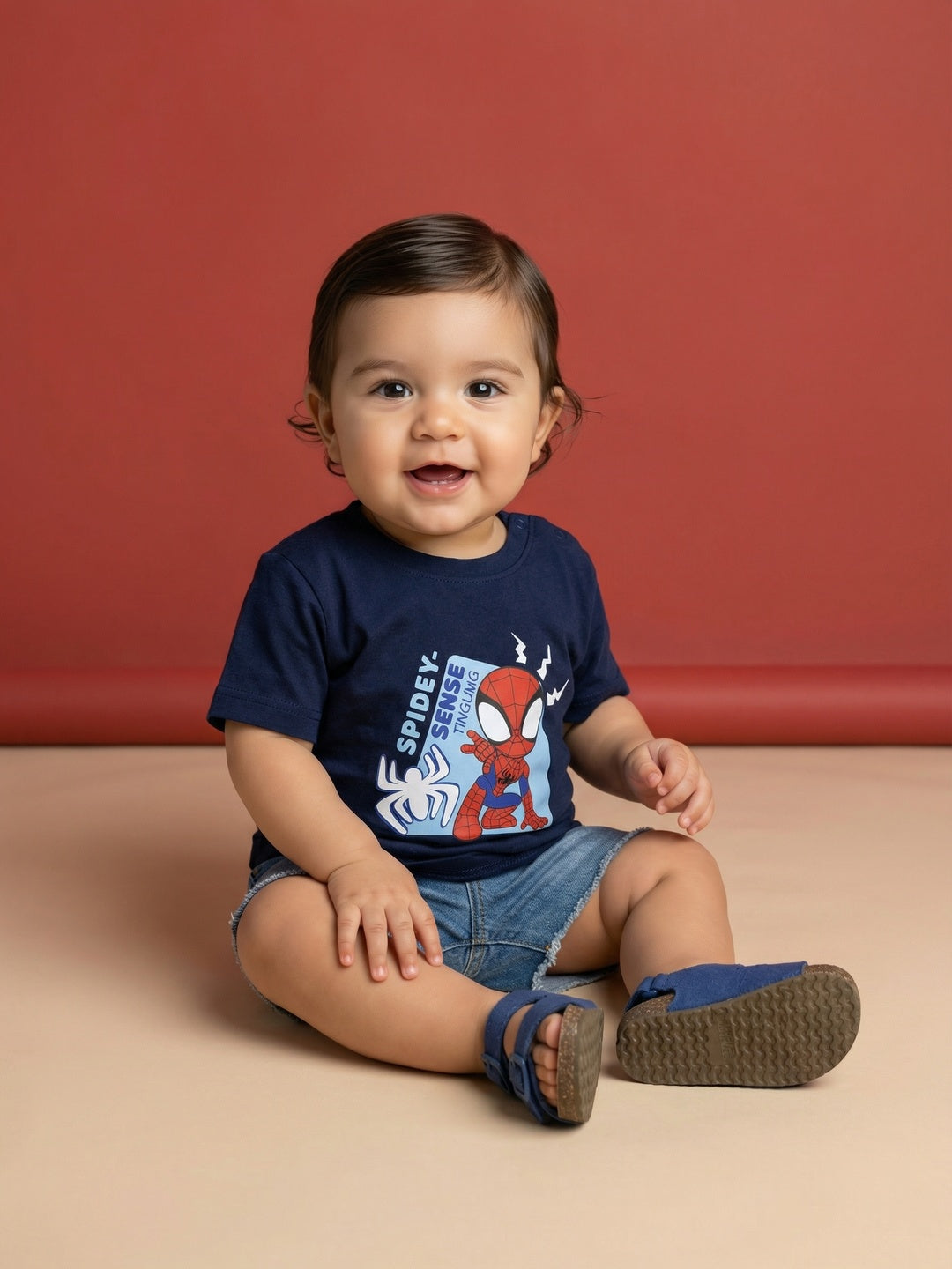 Nautinati Boys' Cotton Marvel Spiderman Printed T-shirt