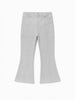 Nautinati Grey Cotton Lycra Rib Fitted & Flared Leggings For Girls