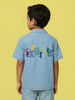 Nautinati Boys Pure Cotton Graphic Oversized Denim Resort Shirt