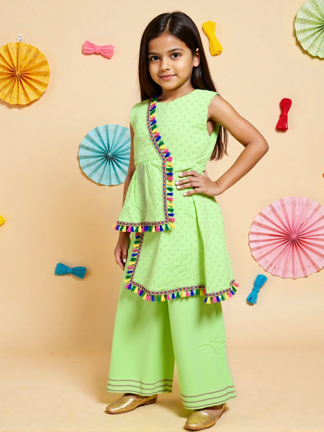Nautinati Girls' Cotton Ethnic Festive Set | Age 2-10 Years