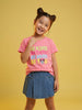 Nautinati Girls' 100% Cotton Crew Neck Disney Minnie Mouse Typography Print T-shirt