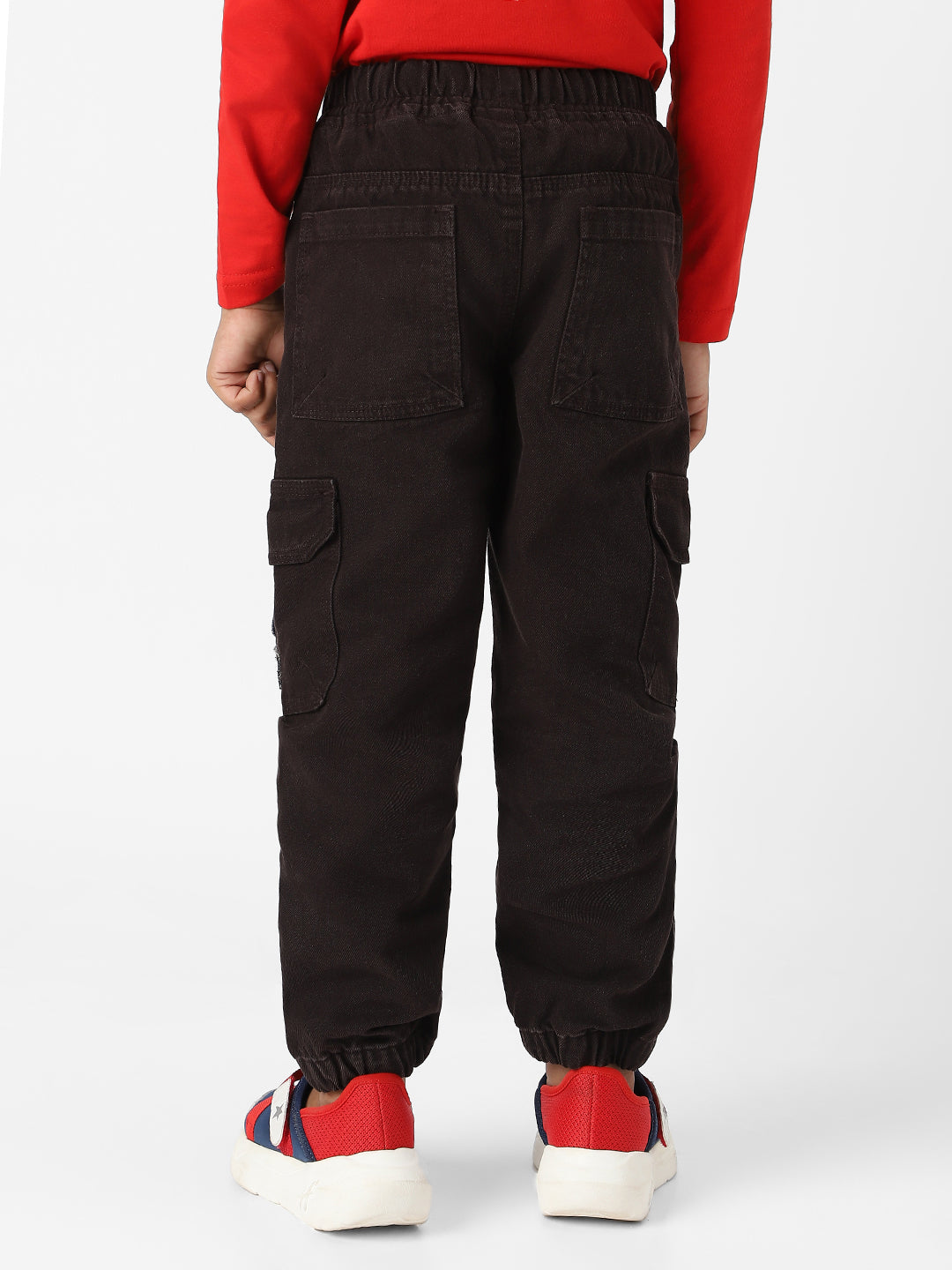 Nautinati Boys' Bear Patch Denim Cargo Style Joggers