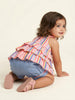Nautinati Girls' Striped Ruffled Top & Shorts Co-ord Set