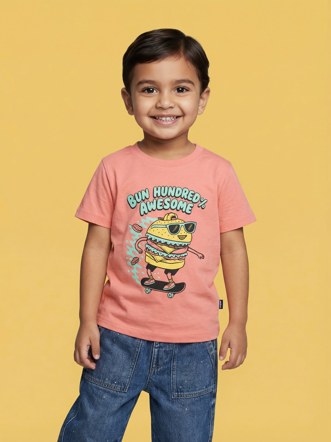 Nautinati Boys' 100% Cotton Pack of 3 Summer Graphic & All-over Print Crew Neck T-shirts