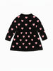 Nautinati Black and Pink Heart Print Sweater Dress for Girls