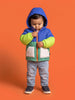 Nautinati Baby Boys Regular Fit Hooded Colourblock Puffer Jacket with Front Zip