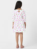 Nautinati Girls’ White Jersey Cotton Printed Dress