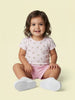 Nautinati Baby Girls Playful Printed Regular Fit Round Neck T-shirt and Shorts Clothing Set