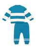 Nautinati Blue And White Sweater Set With Cap For Infant Boys