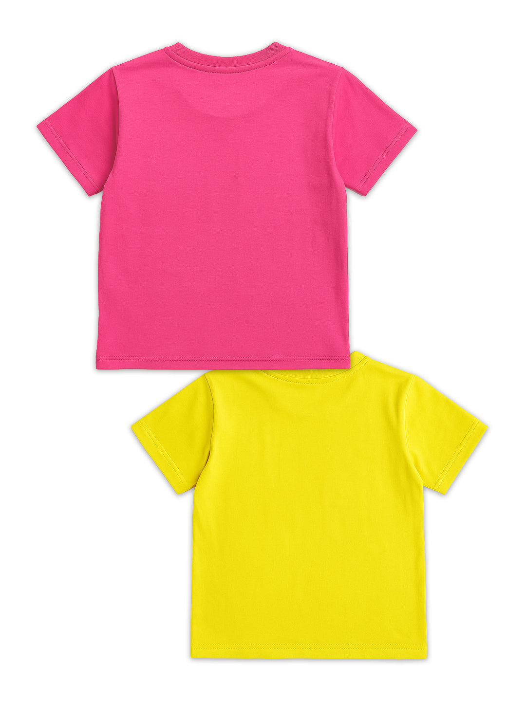 Nautinati Pack of 2 Pink and Yellow Minnie Mouse Print T-shirts for Girls