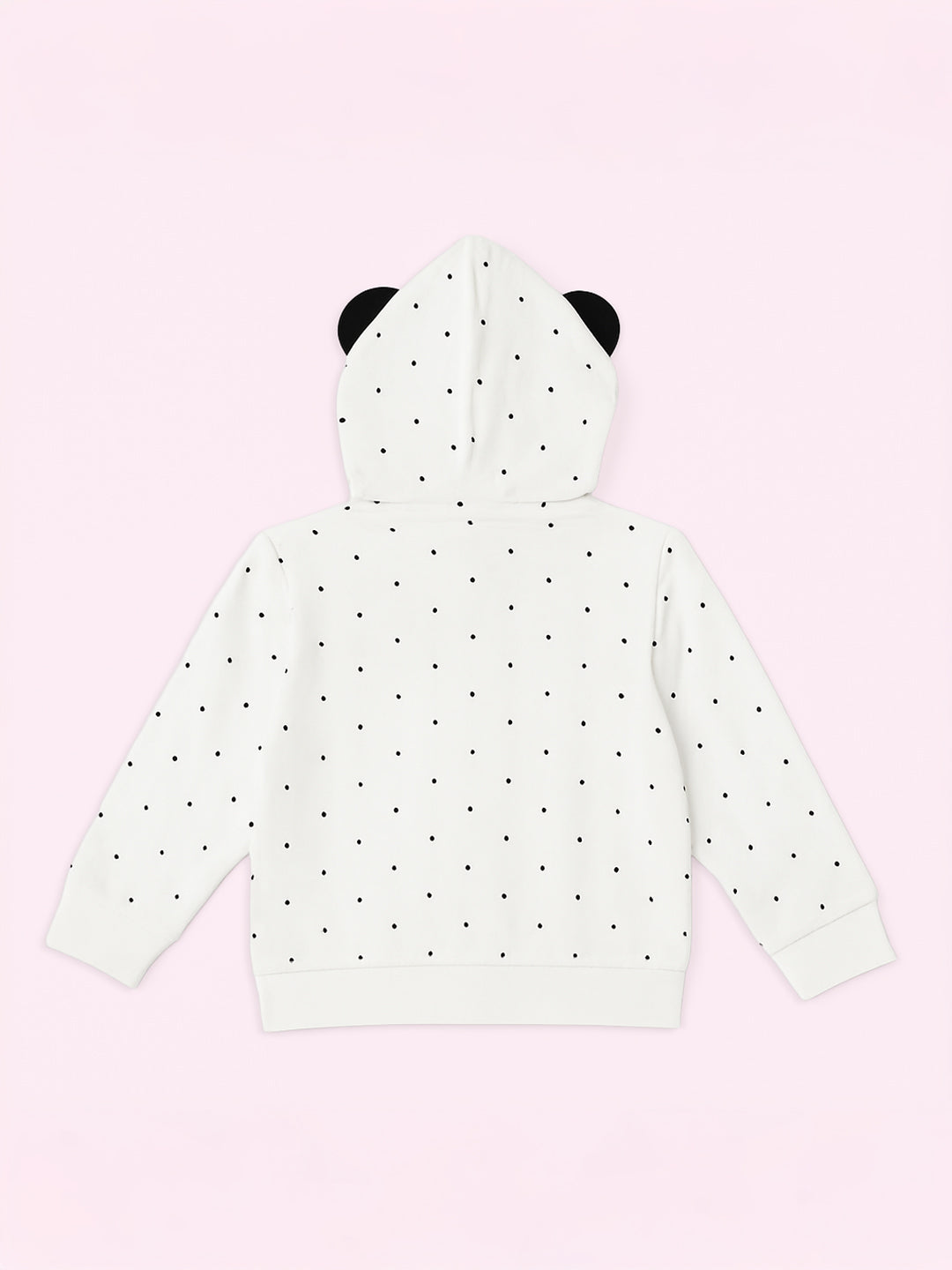 Nautinati White Minnie Mouse and Daisy Heart Print Hooded Sweatshirt for Girls