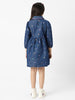 Nautinati Girls' Denim Shirt Dress With Puff Sleeves