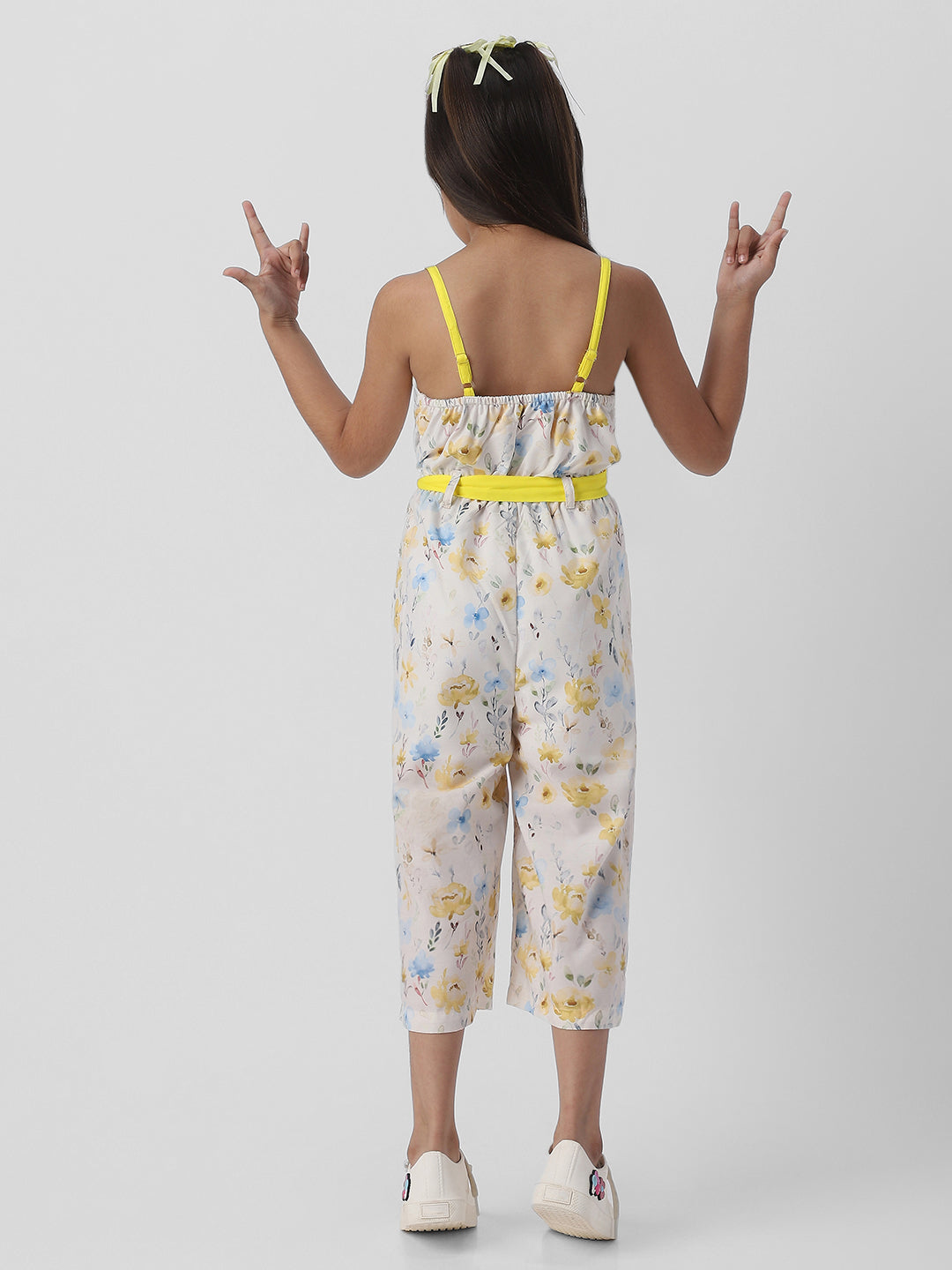 Nautinati Girls Printed Sleeveless Jumpsuit