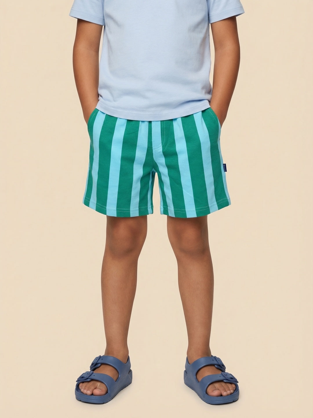 Nautinati Boys’ 100% Cotton Pack of 2 Graphic & Striped Print Lounge Shorts